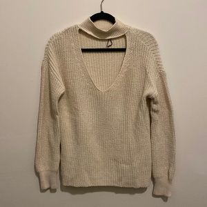 CREAM ZARA KNIT SWEATER W CUTOUT